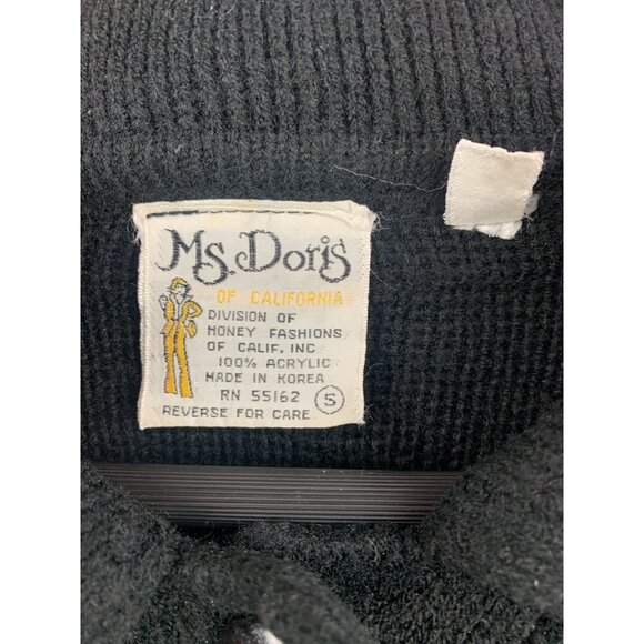 Women’s Vintage Ms. Doris Black Cardigan Sweater With Pockets Size S - Picture 5 of 5